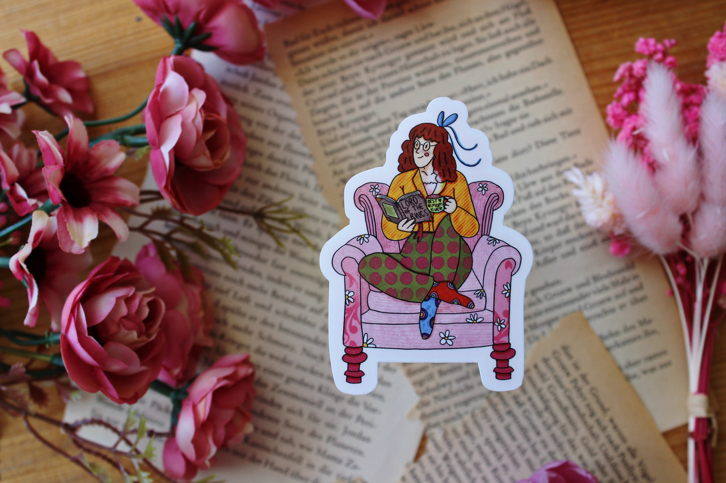 Sticker ‚Lesende Mama‘